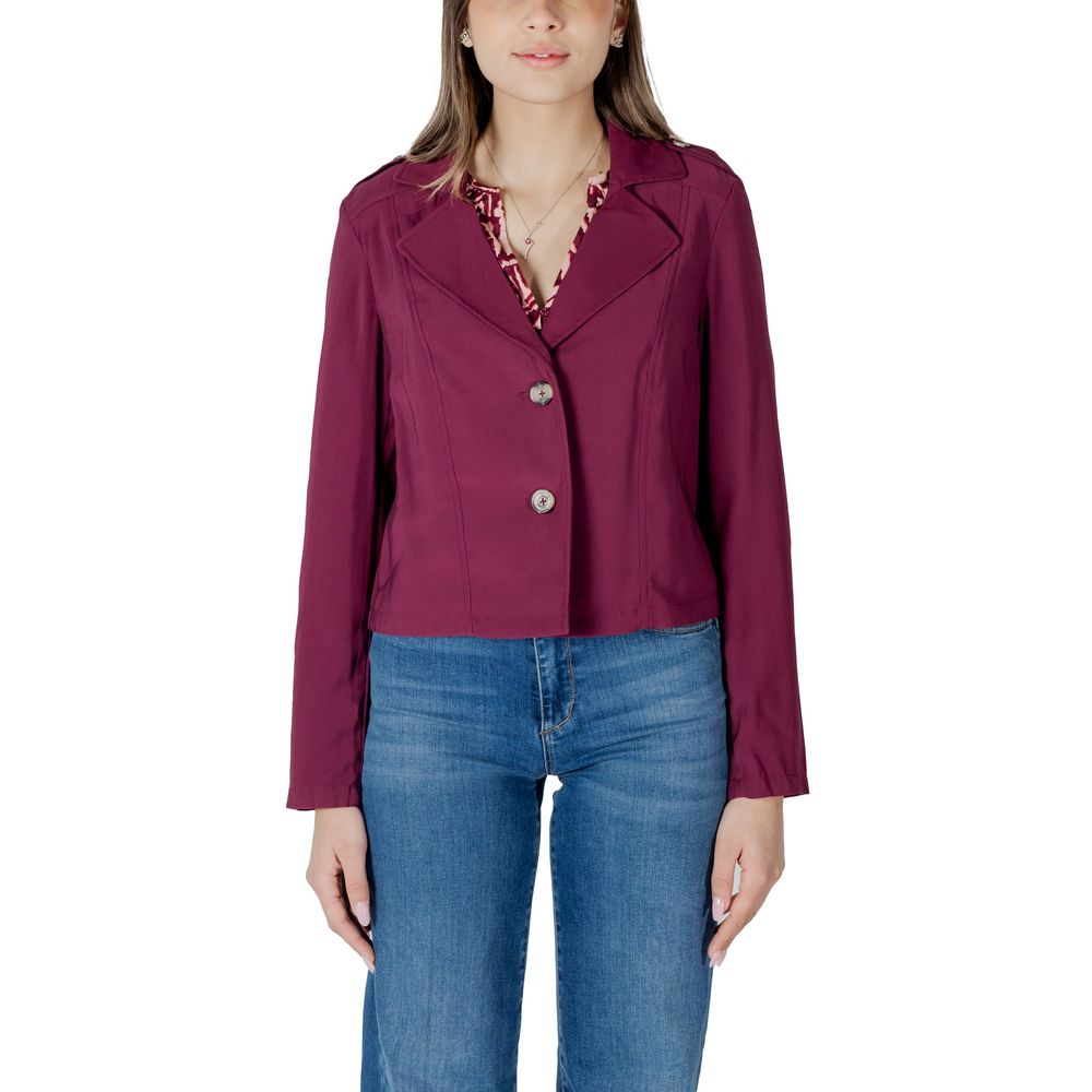 Purple Viscose Parka - ventzia