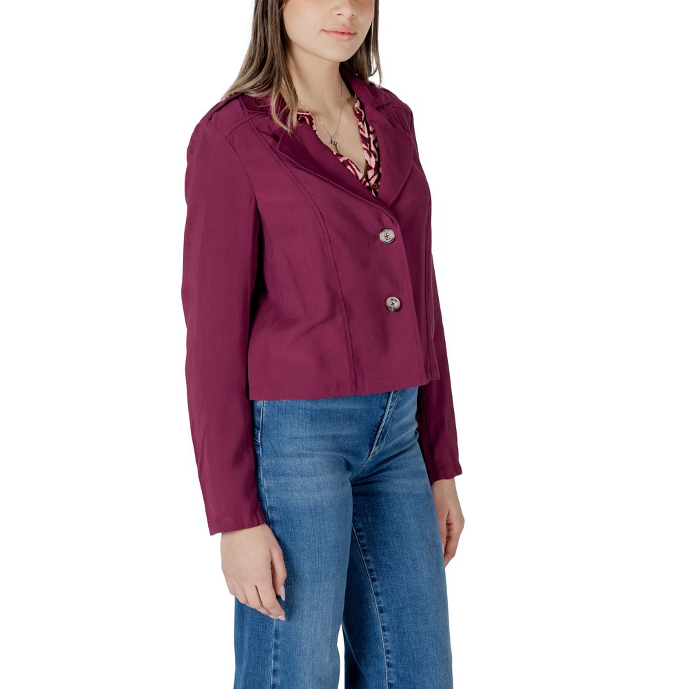 Purple Viscose Parka - ventzia