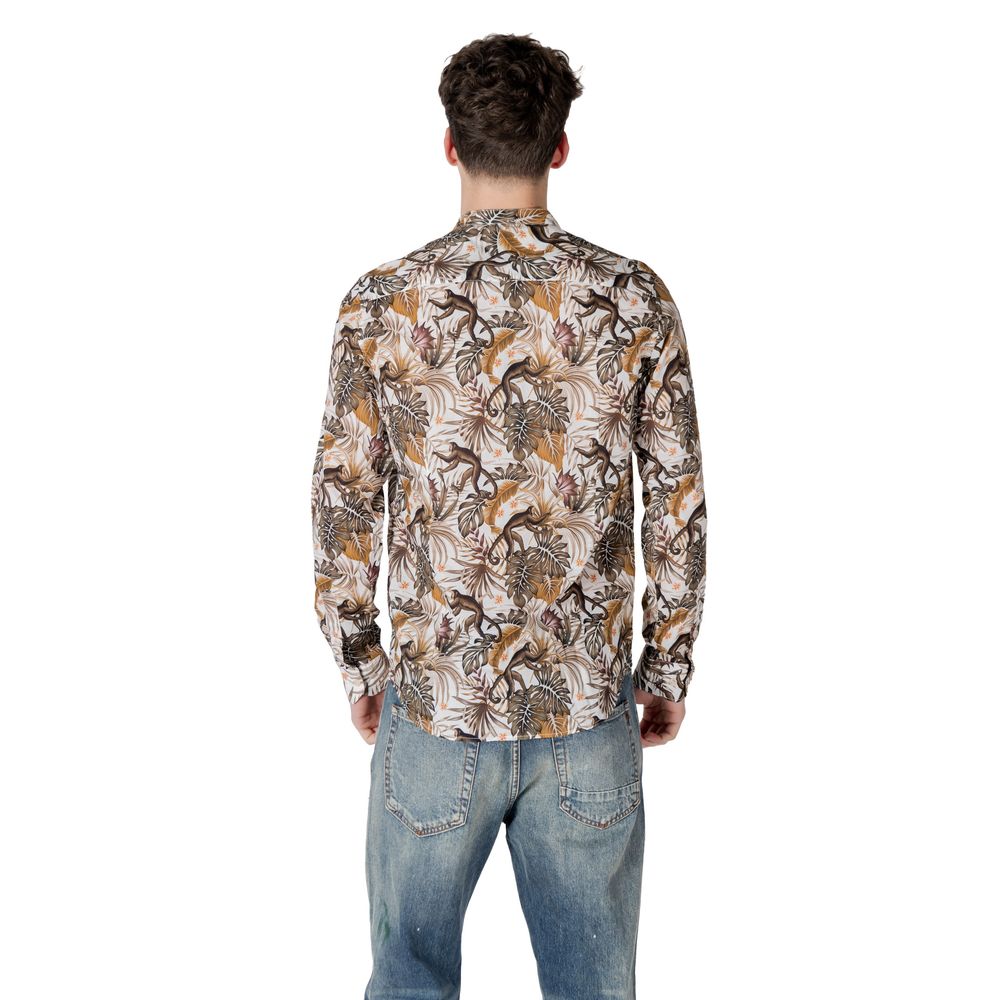 White Cotton Pattern Shirt - ventzia