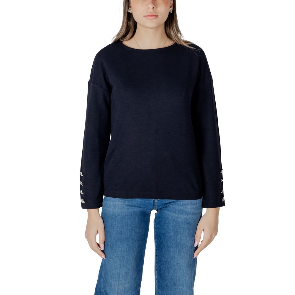 Blue Polyester Sweatshirt - ventzia