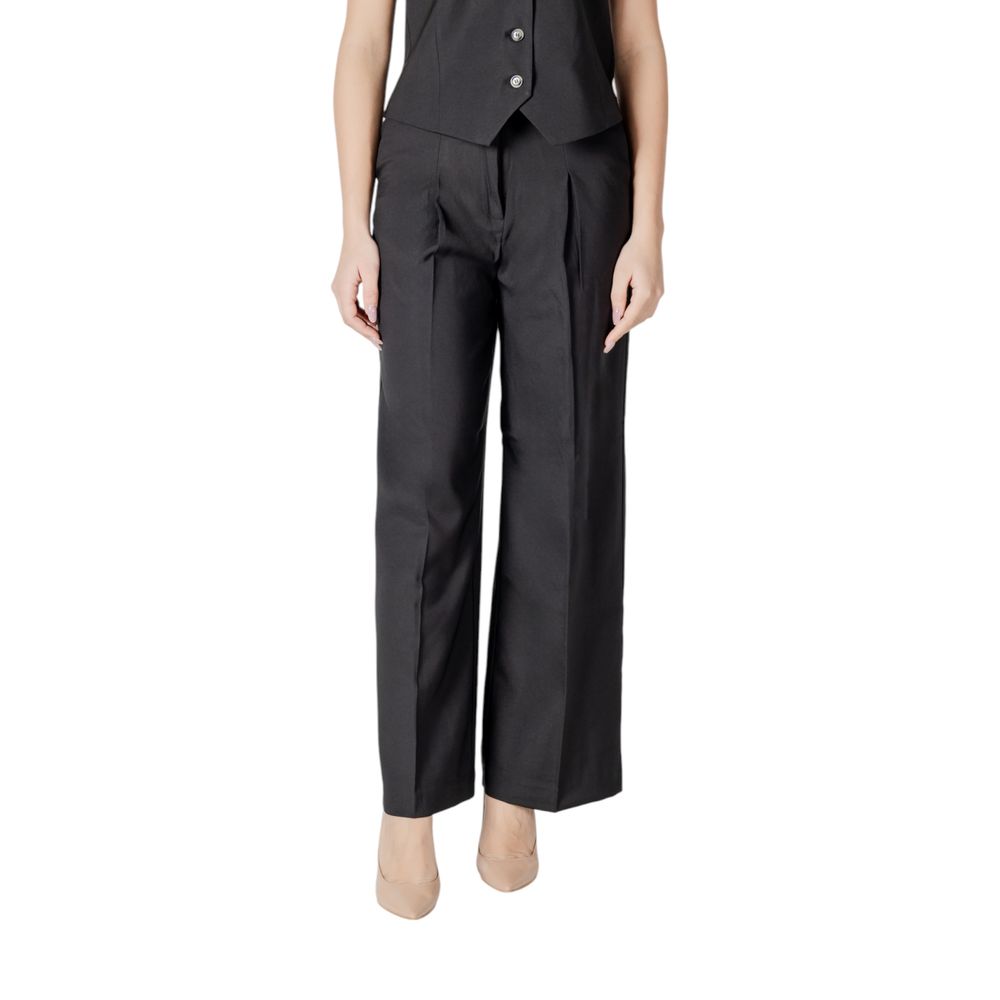 Black Polyester Pant - ventzia