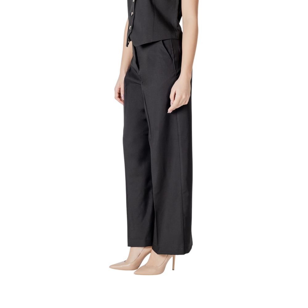 Black Polyester Pant - ventzia