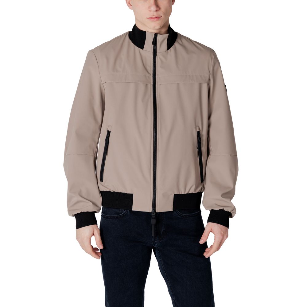 Brown Polyester Bomber - ventzia