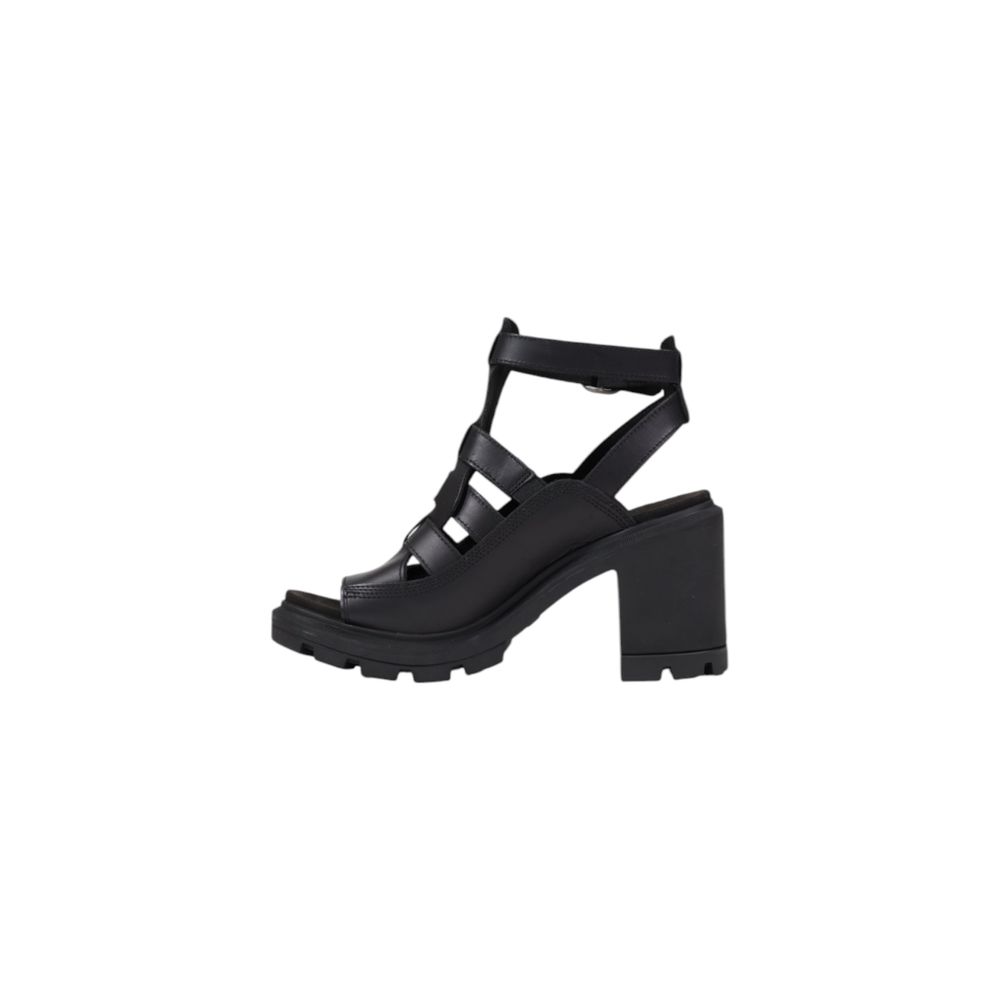 Black Leather Sandal - ventzia
