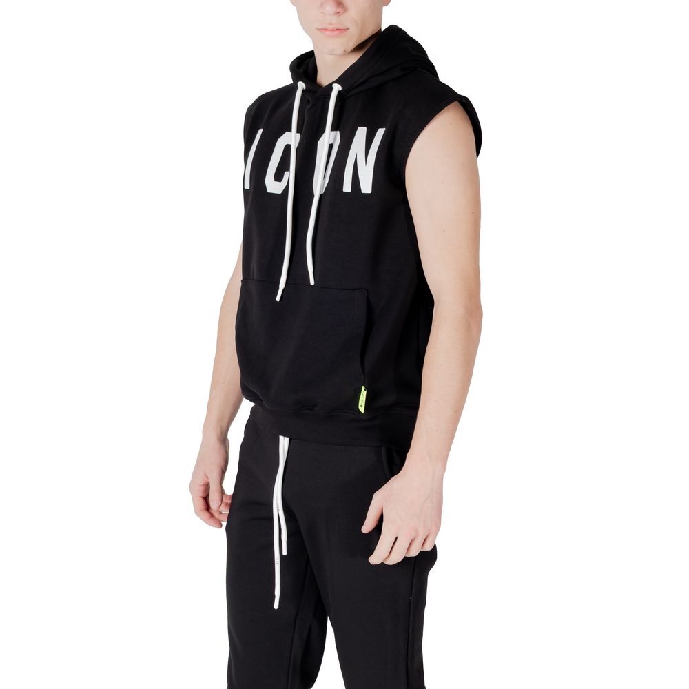 Black Cotton Hoodie - ventzia