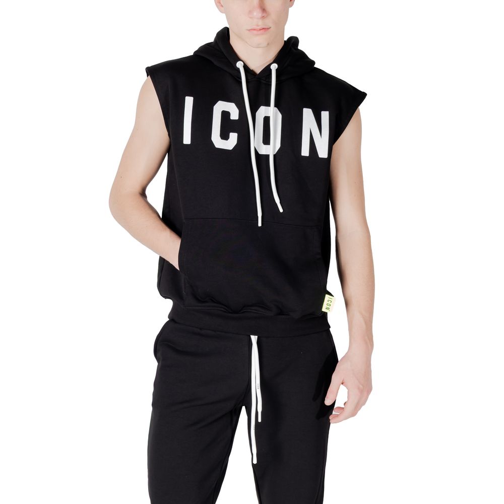Black Cotton Hoodie - ventzia