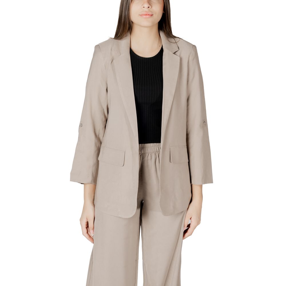 Beige Viscose Blazer - ventzia