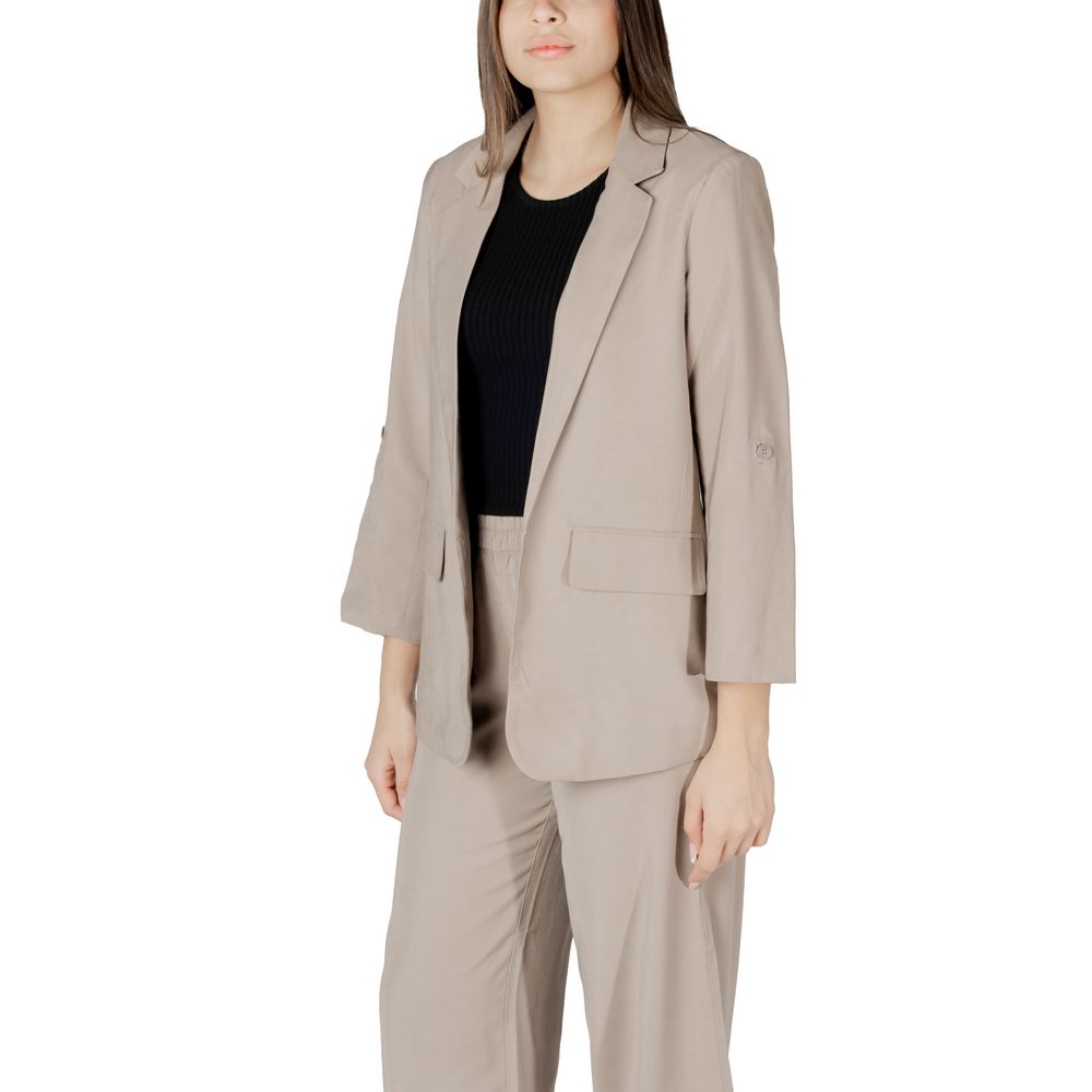 Beige Viscose Blazer - ventzia