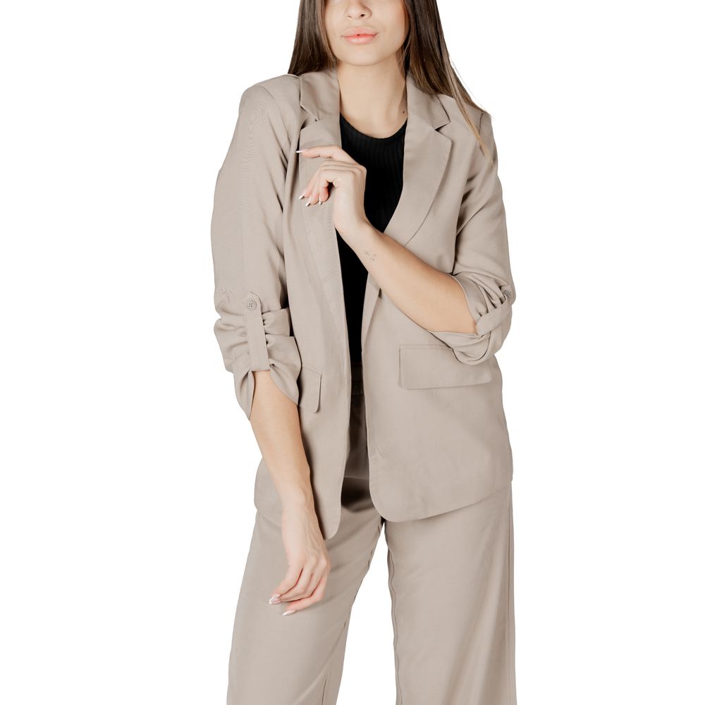 Beige Viscose Blazer - ventzia