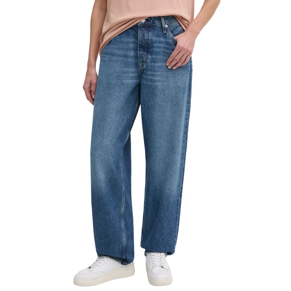 Blue Cotton Mom Jeans - ventzia