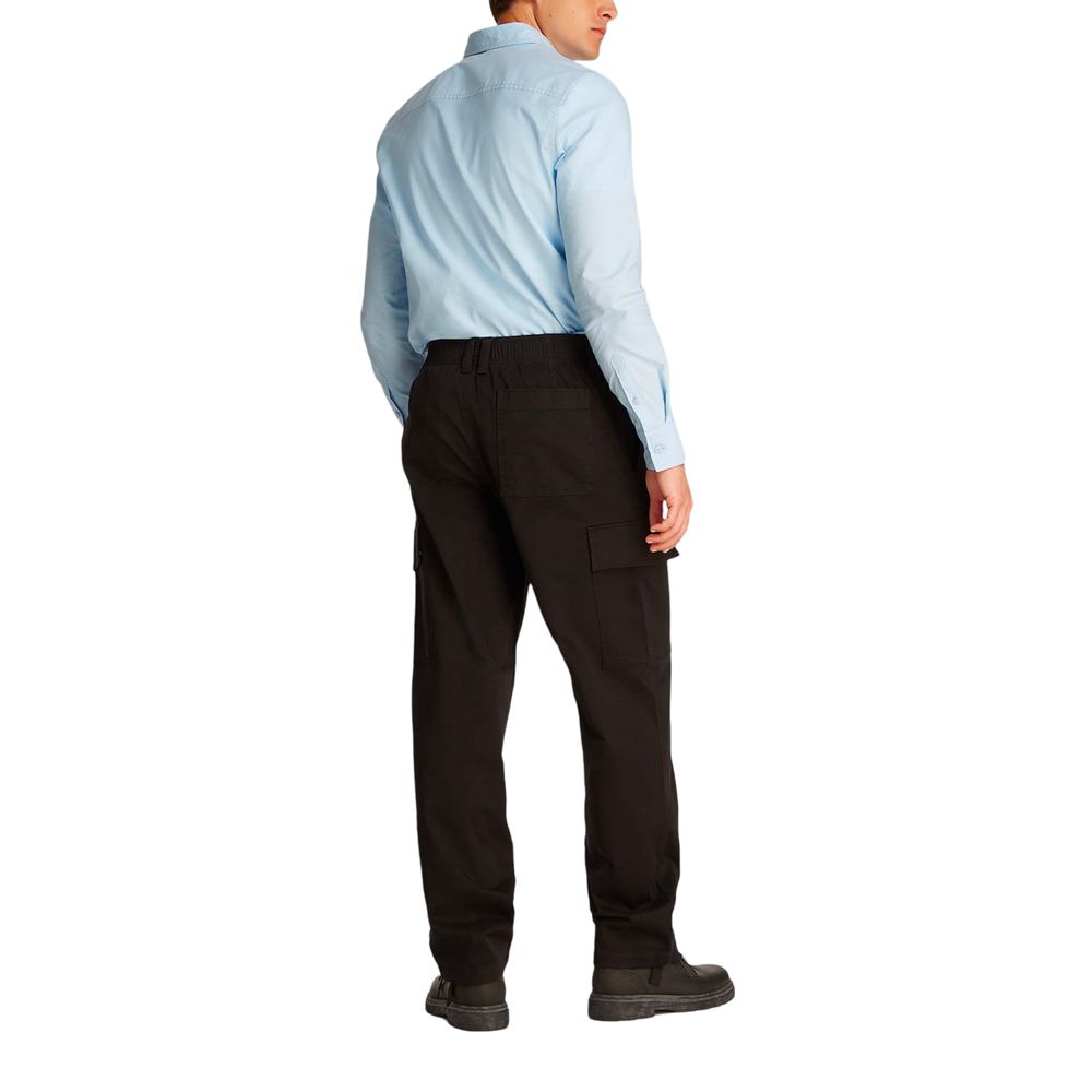 Black Cotton Cargo Pants