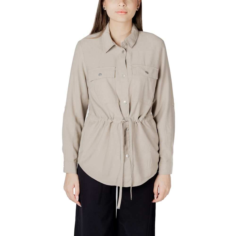 Beige Viscose Blouse - ventzia