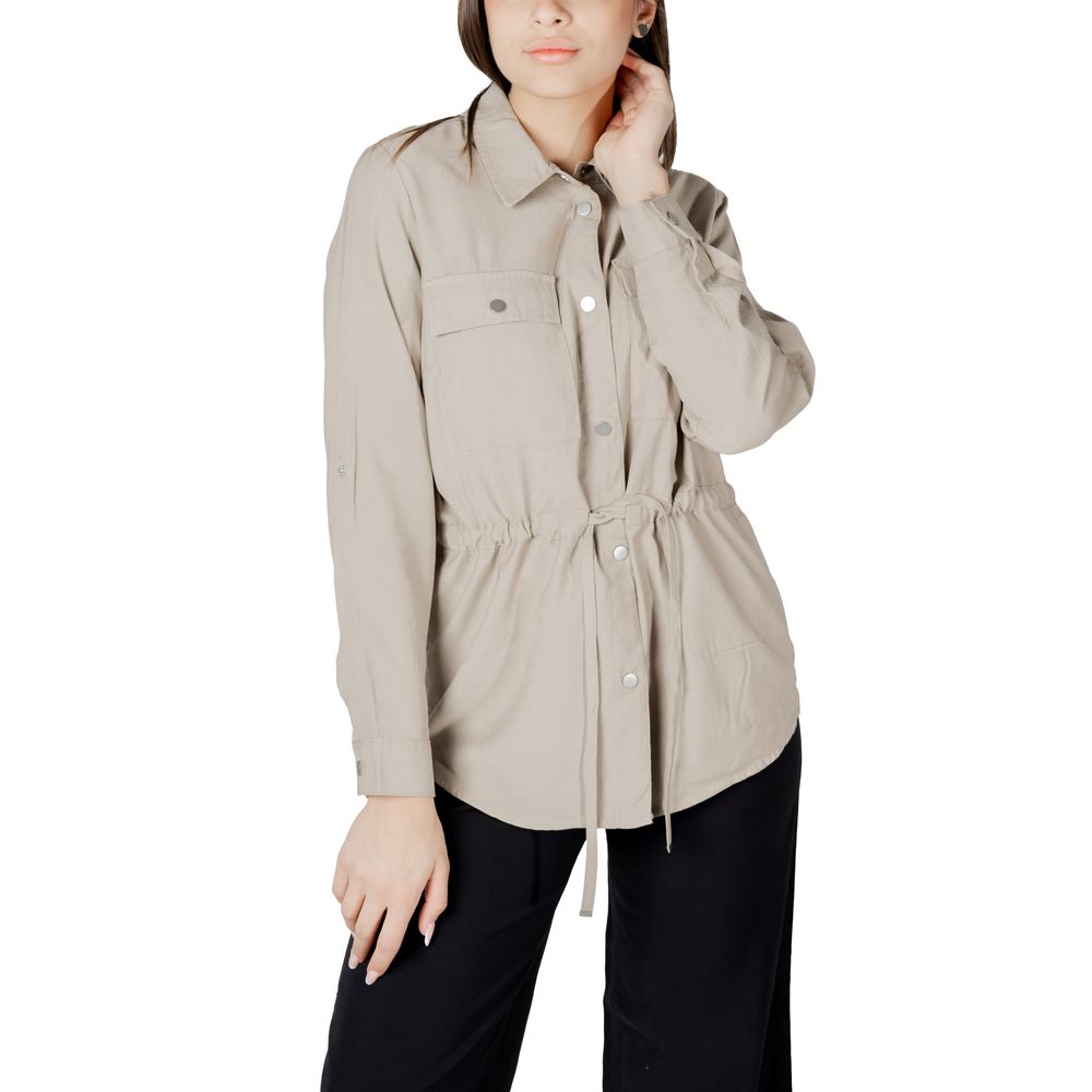 Beige Viscose Blouse - ventzia