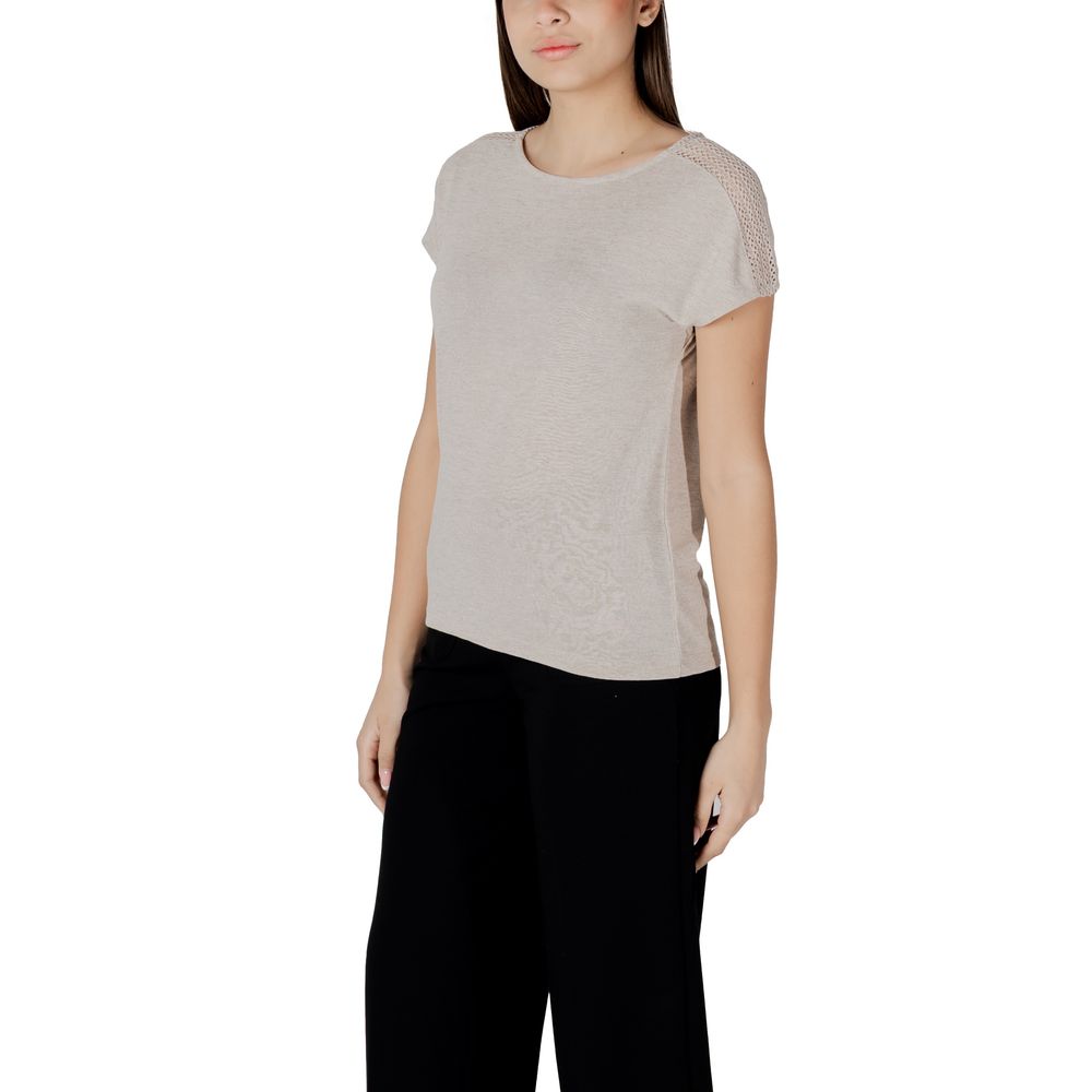 Beige Polyester T-Shirt - ventzia