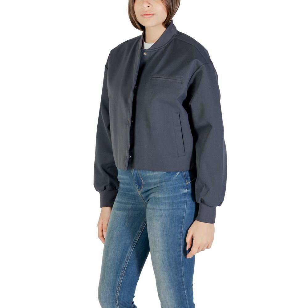 Gray Recycled Polyester Bomber - ventzia