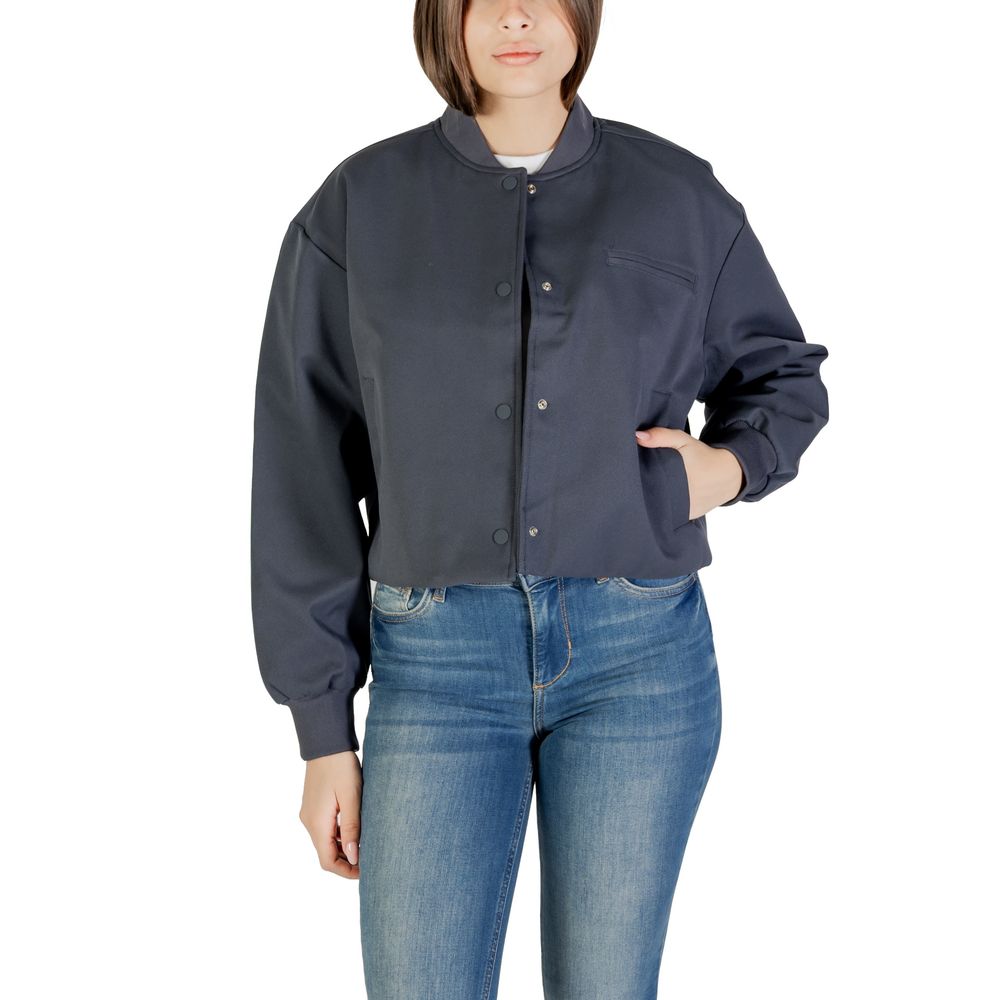 Gray Recycled Polyester Bomber - ventzia
