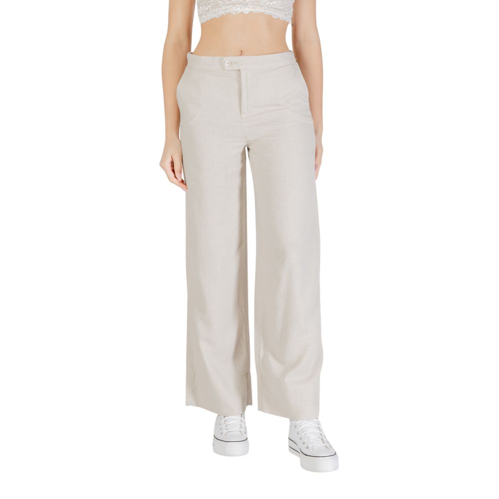 Beige Viscose Pant - ventzia