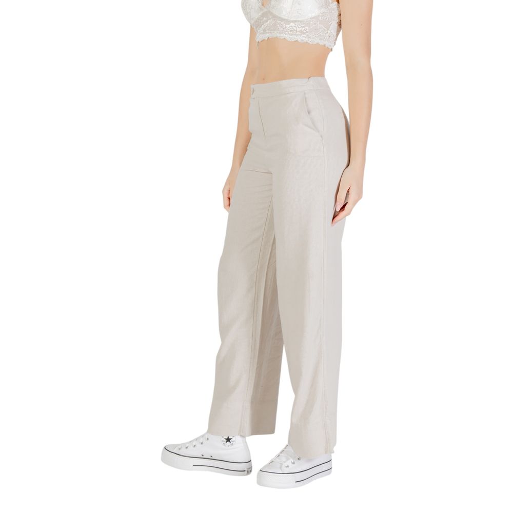 Beige Viscose Pant - ventzia