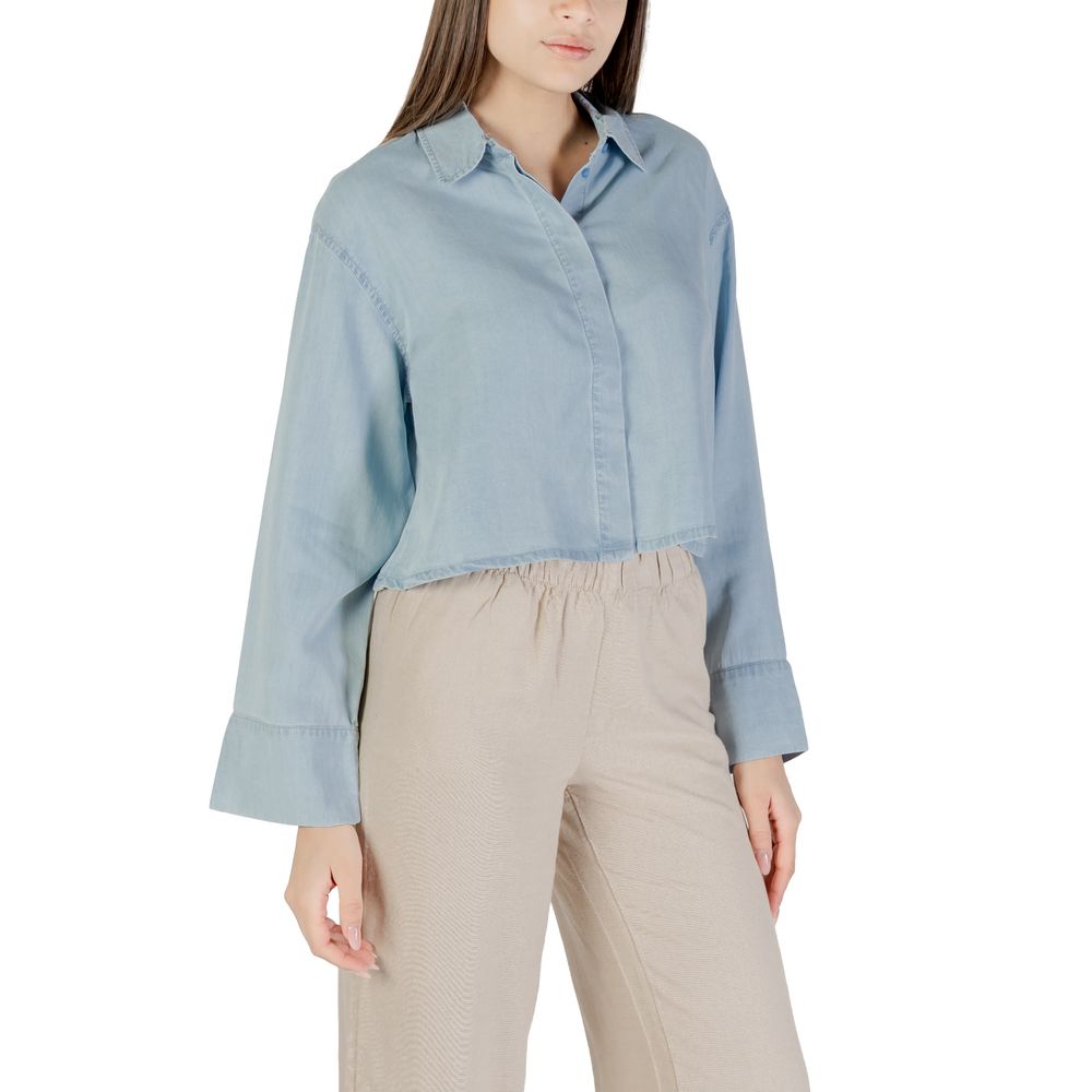 Light Blue Lyocell Blouse - ventzia