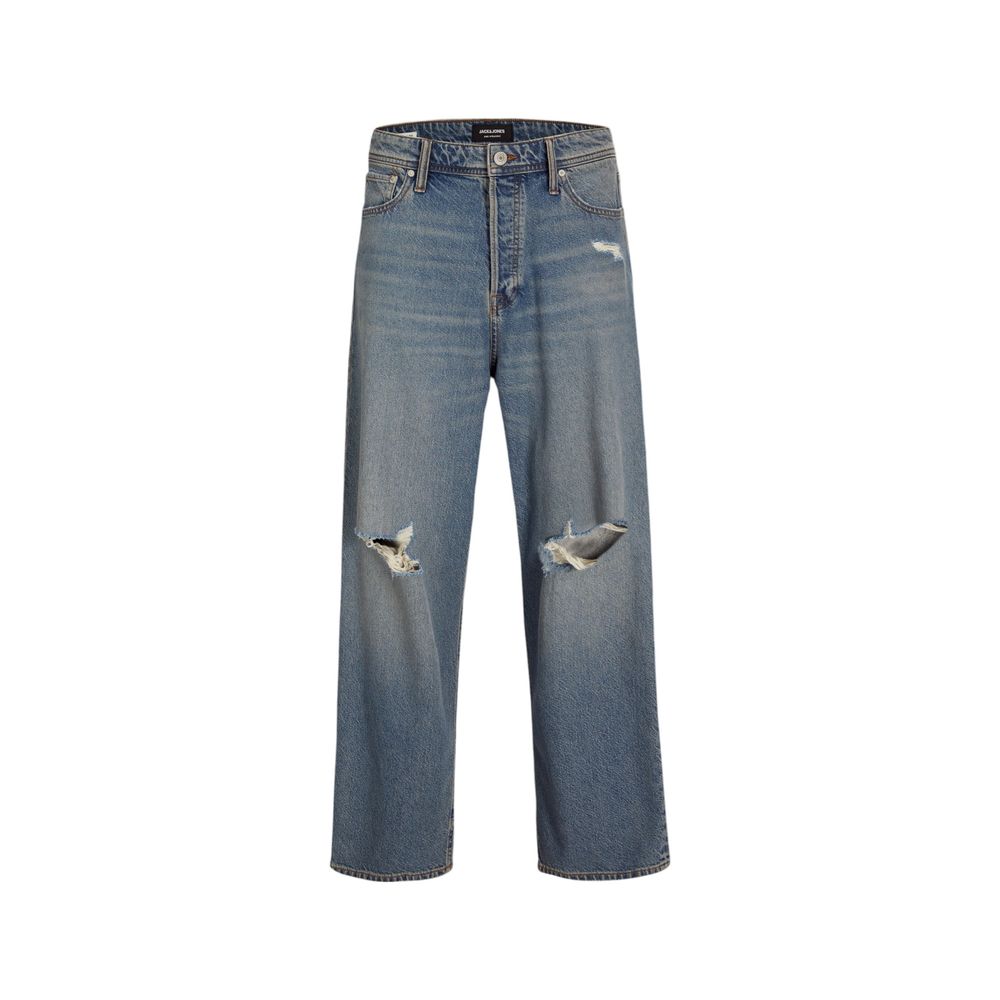Blue Cotton Relaxed Fit Jeans - ventzia