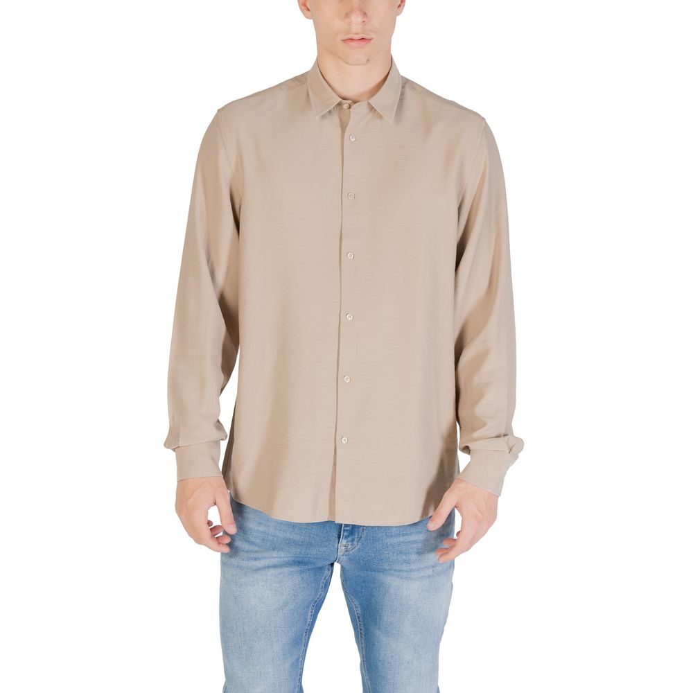 Beige Viscose Shirt - ventzia