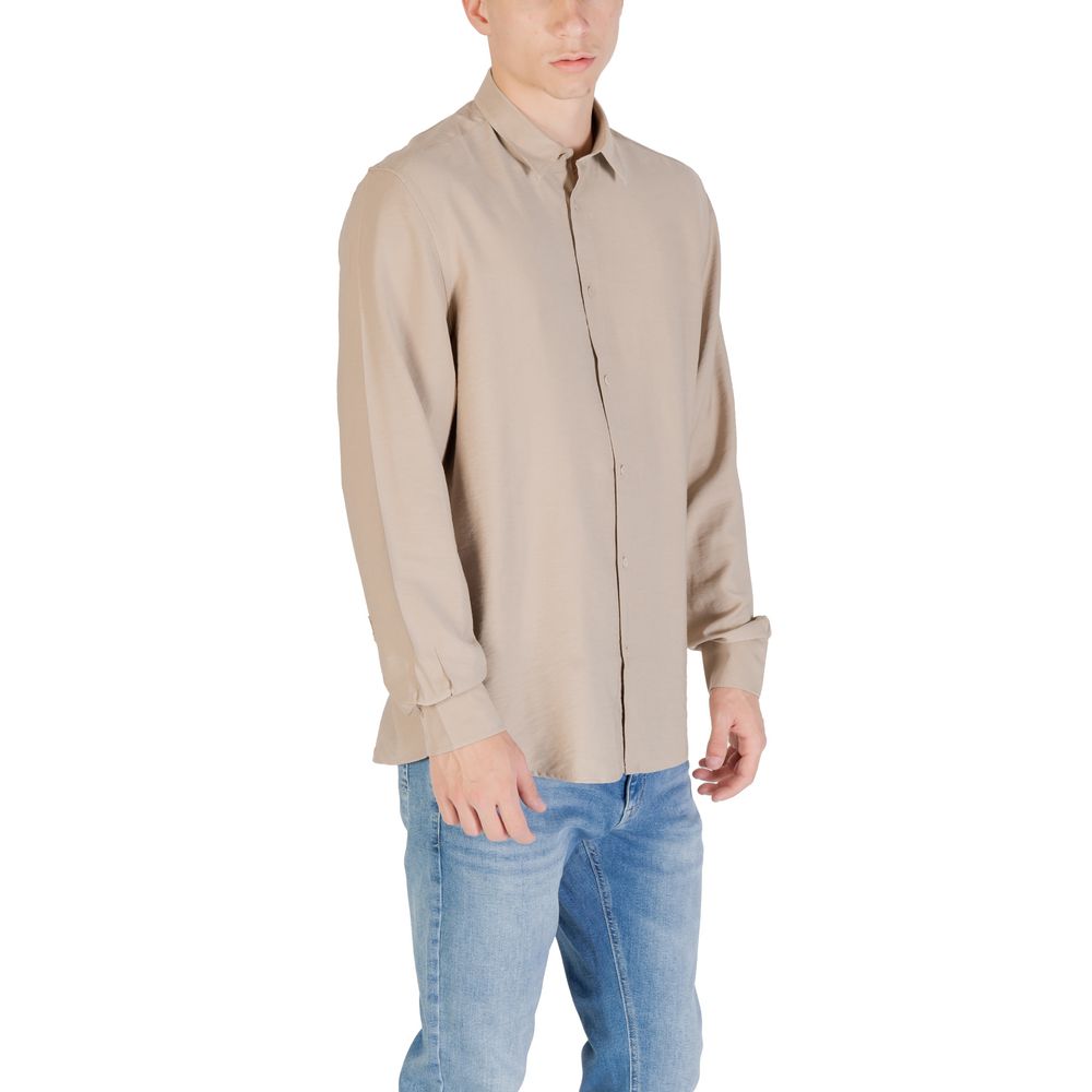 Beige Viscose Shirt - ventzia