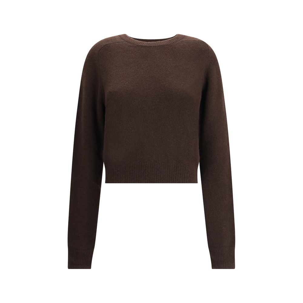 Brown Fleece Wool Cashmere Sweater - ventzia