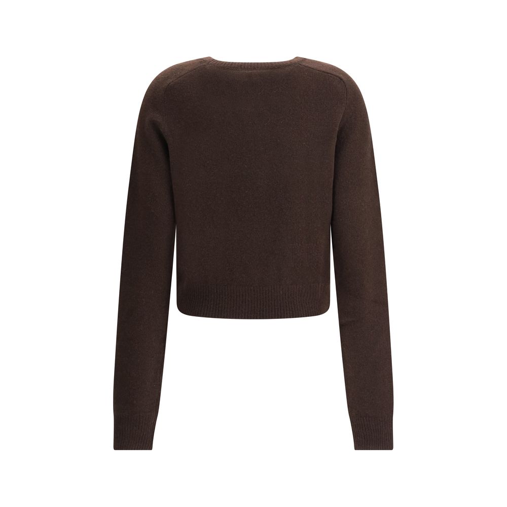 Brown Fleece Wool Cashmere Sweater - ventzia