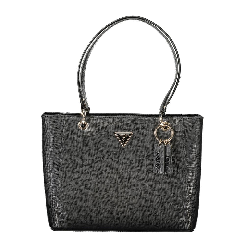 Black Polyurethane Women's Handbag - ventzia