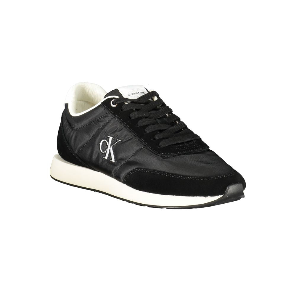 Black Polyester Men Sneaker - ventzia