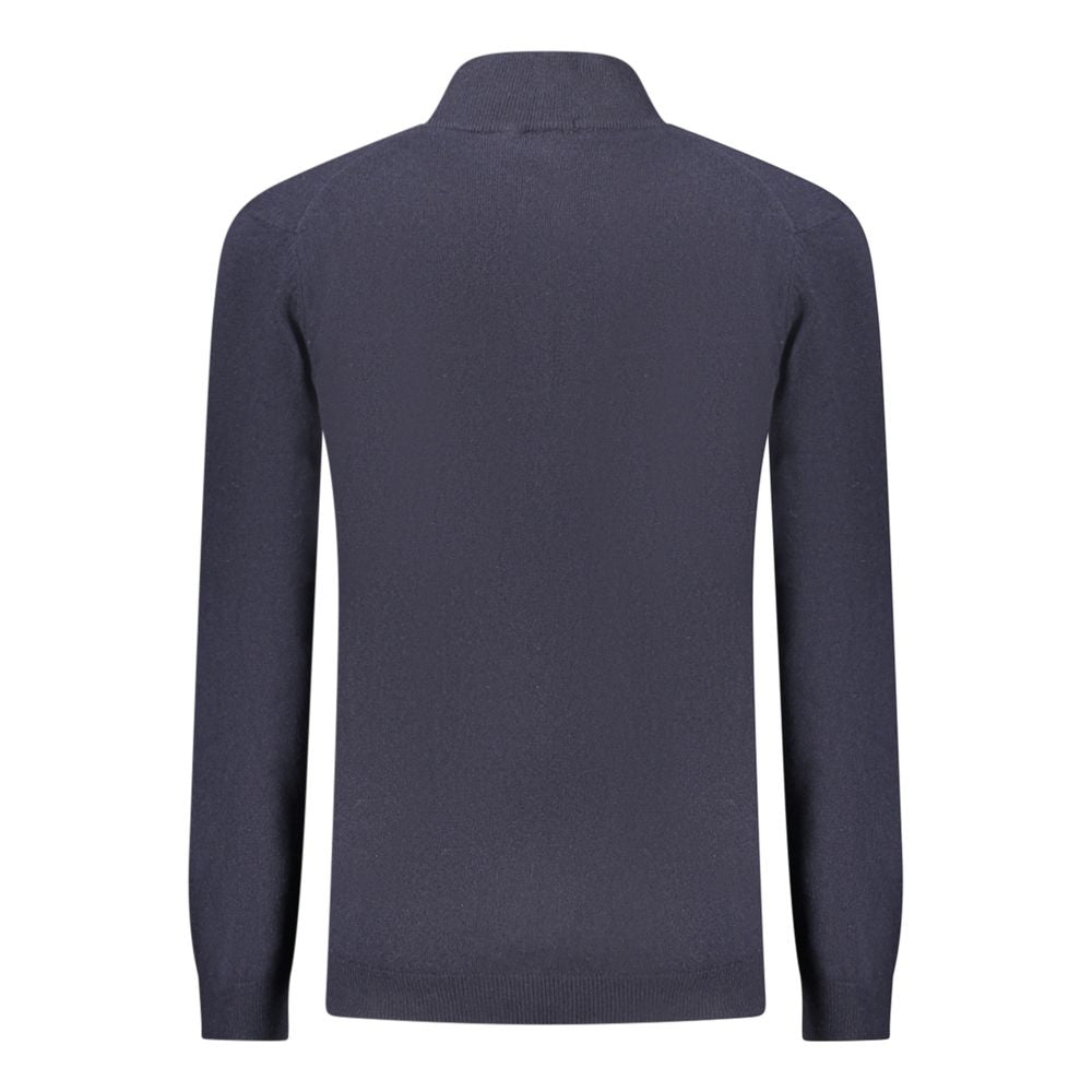 Blue Wool Men Sweater - ventzia