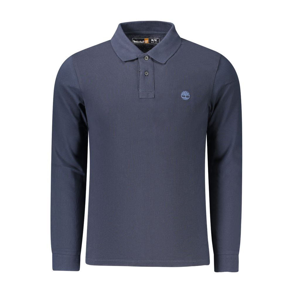 Blue Cotton Men Polo Shirt - ventzia