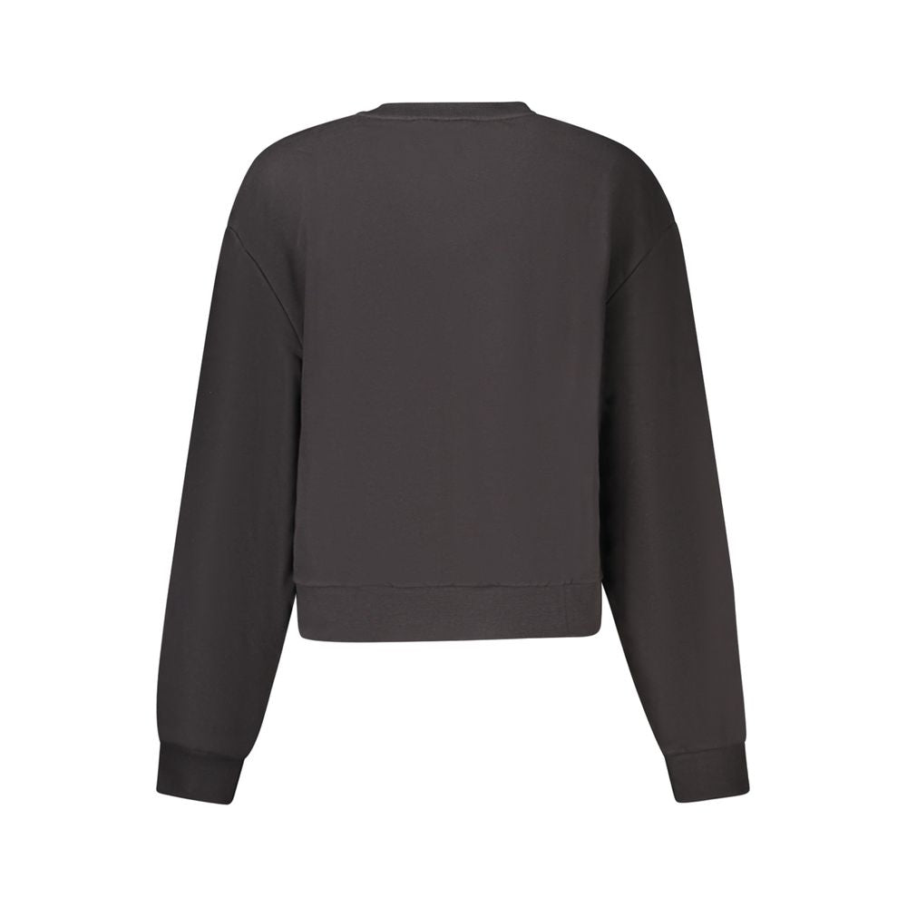 Black Cotton Women's Sweatshirt - ventzia