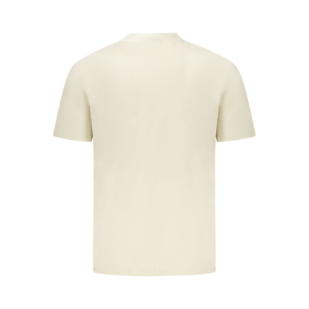 Beige Cotton Men T-Shirt - ventzia