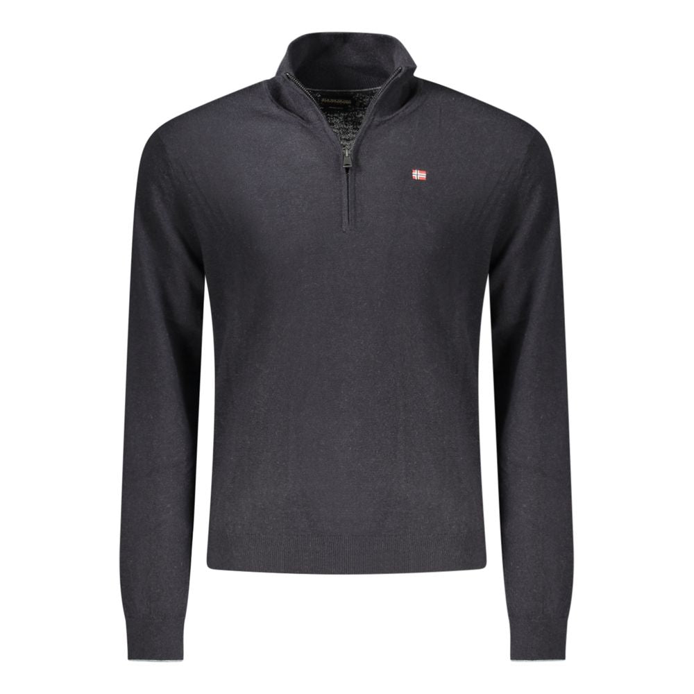 Black Wool Mens Sweater - ventzia