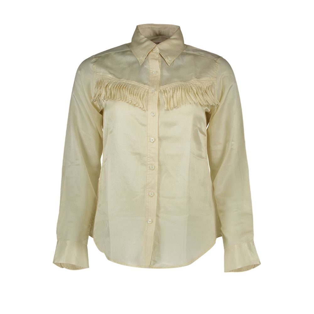 Beige Cotton Shirt - ventzia