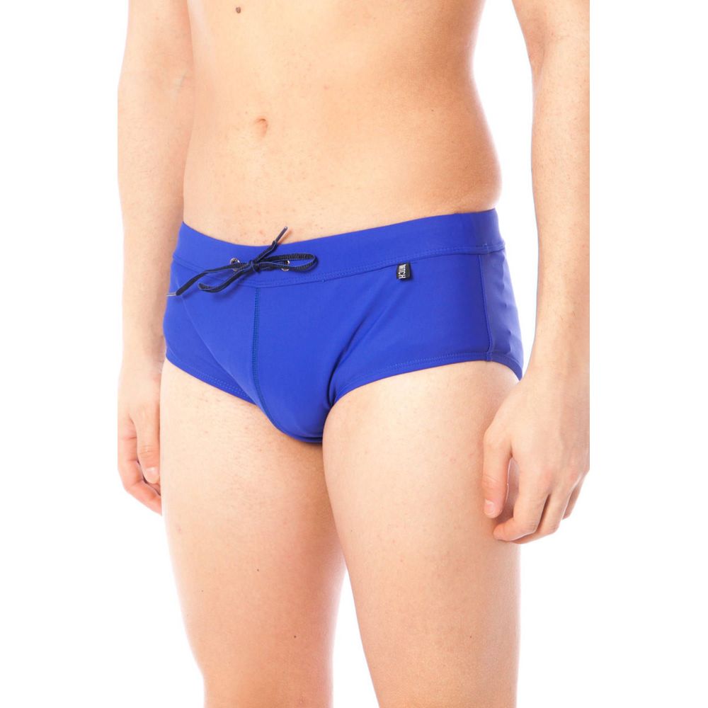 Blue Polyamide Mens Swim Briefs - ventzia
