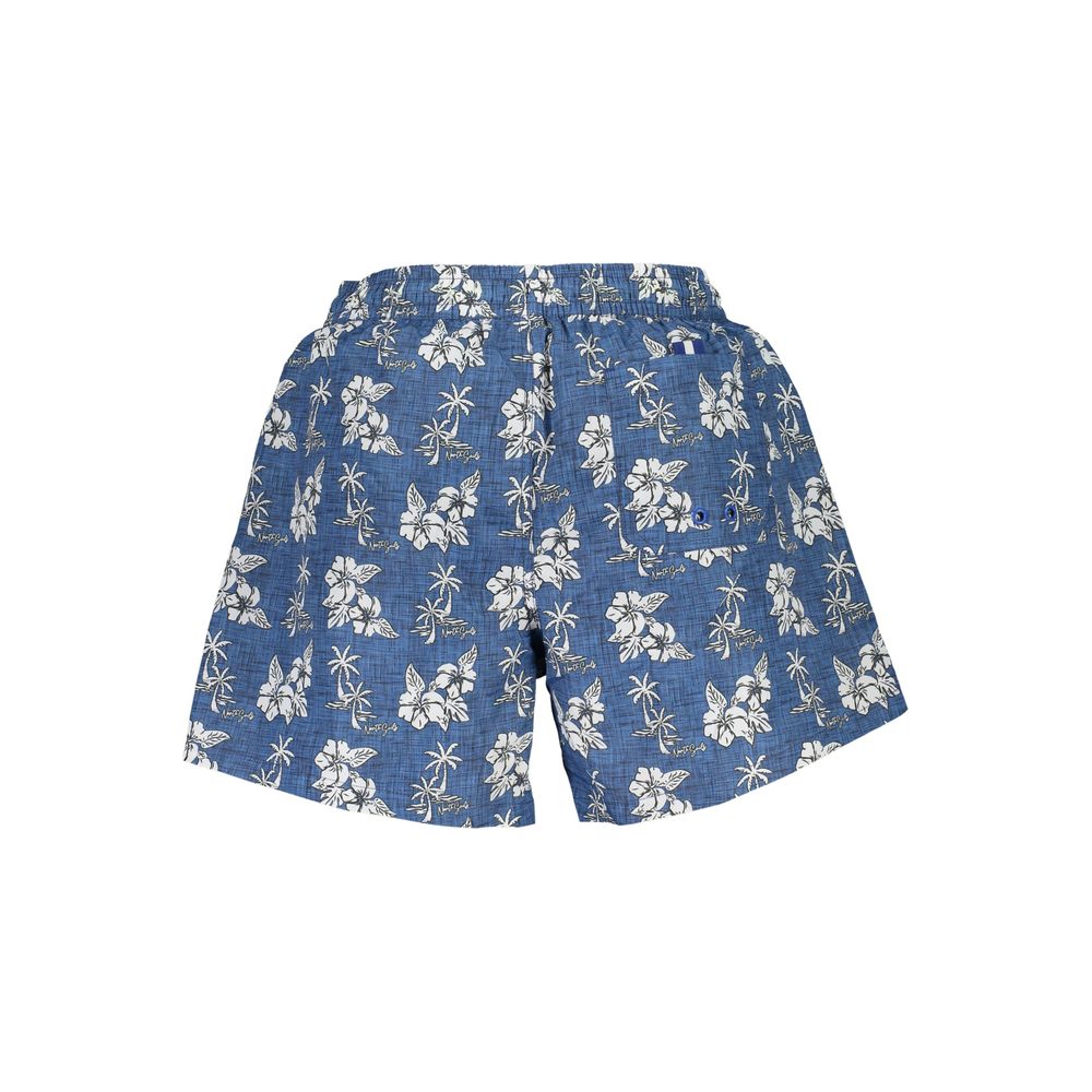 Blu Polyester Men Swim Boxer - ventzia