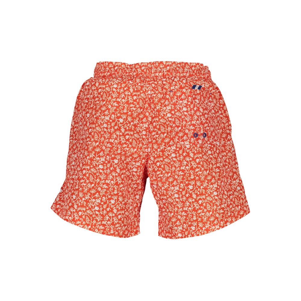 Red Polyester Men's Swim Boxer - ventzia
