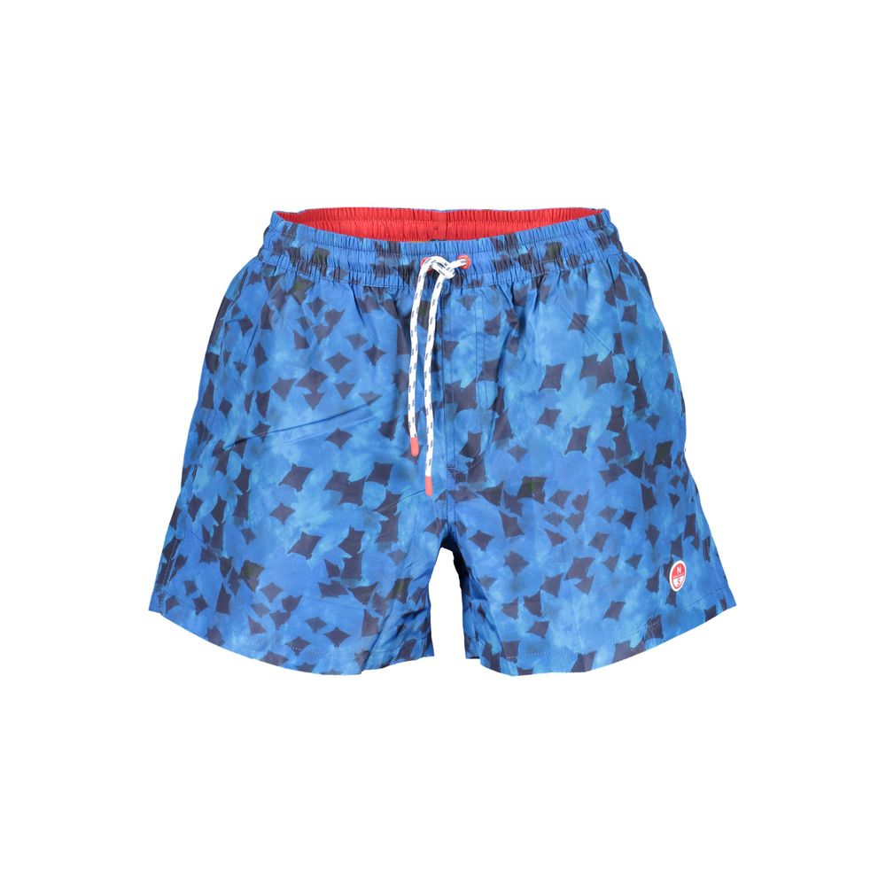 Blue Polyester Men's Swim Trunk - ventzia