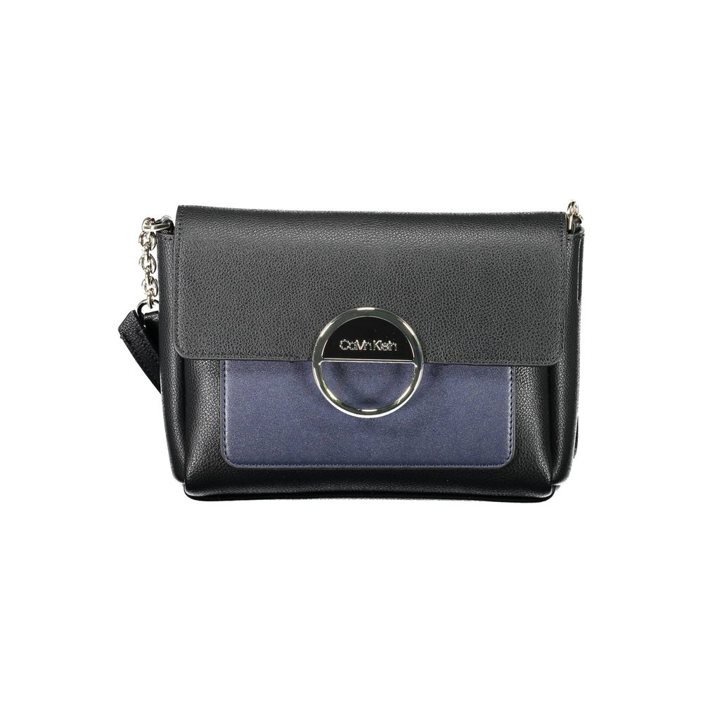 Black Polyurethane Women Shoulder Bag - ventzia
