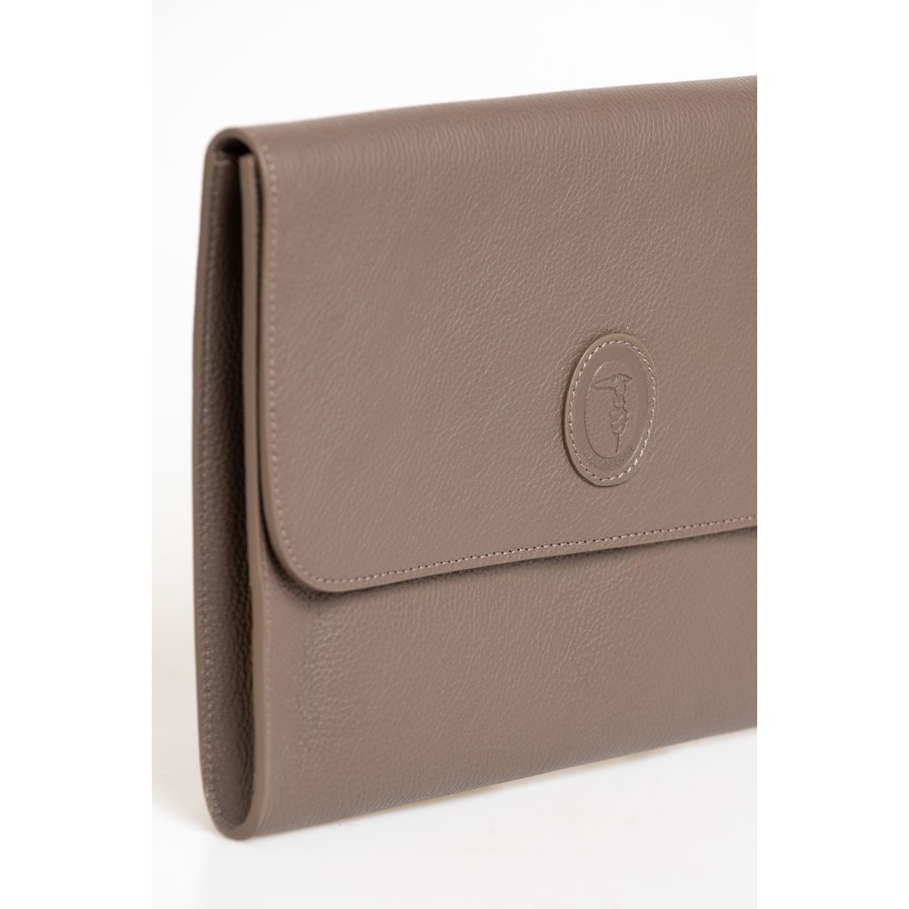 Brown Polyester Men Clutch - ventzia