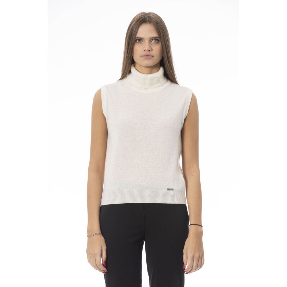 White Wool Women Sweater - ventzia