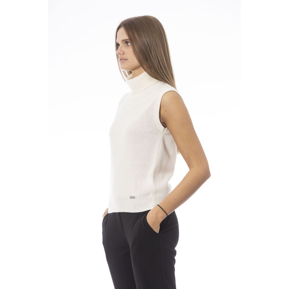 White Wool Women Sweater - ventzia