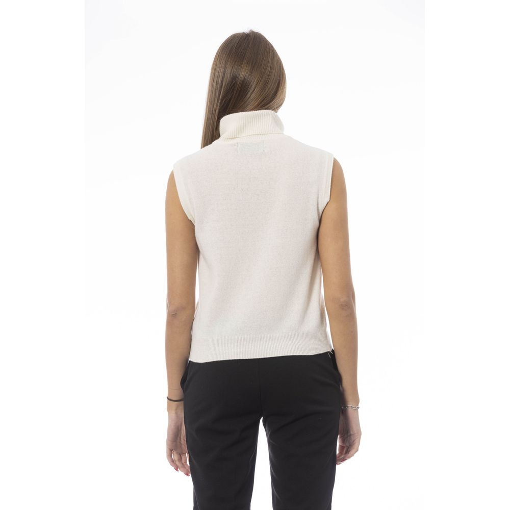 White Wool Women Sweater - ventzia