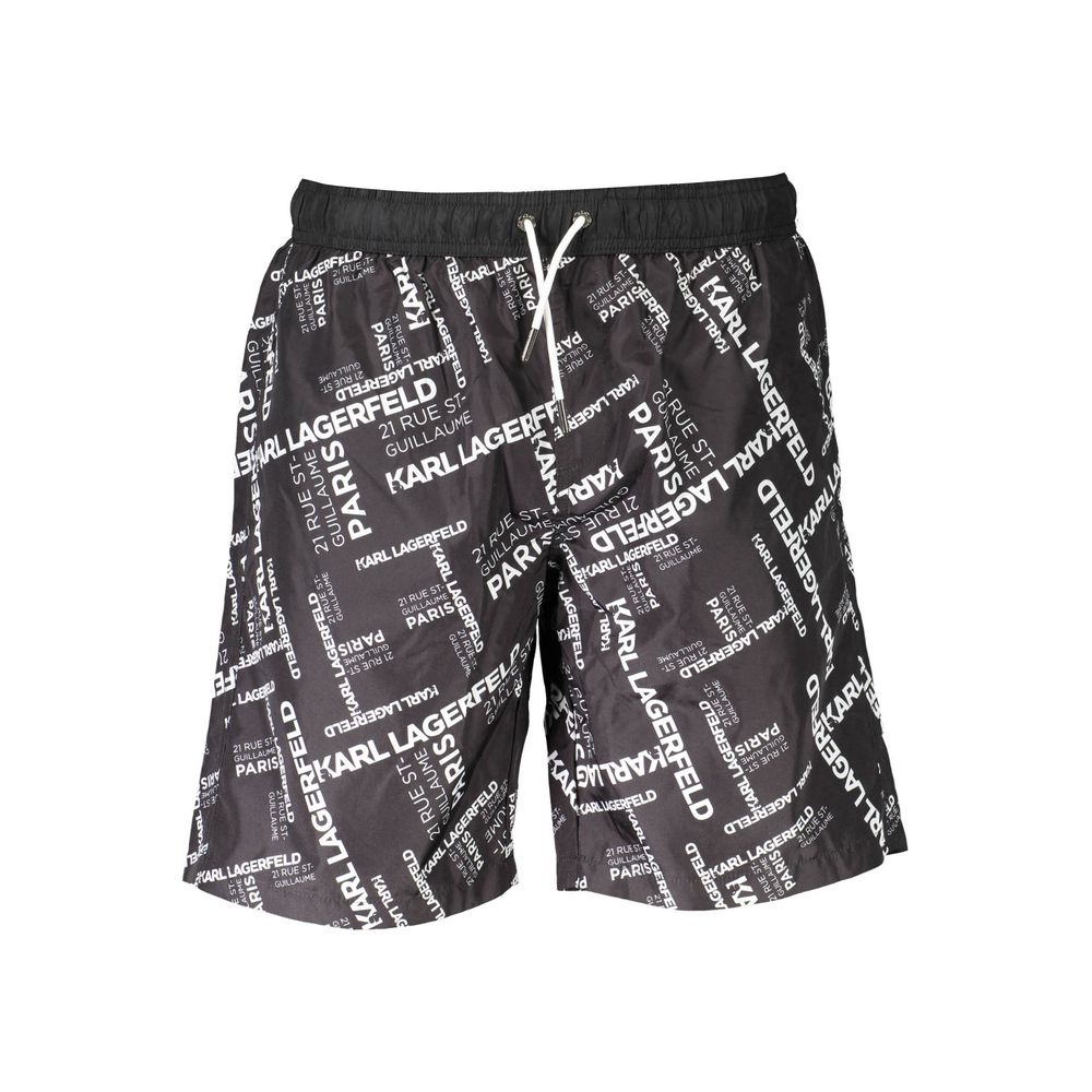 Nero Polyester Men Swimwear Boxer - ventzia
