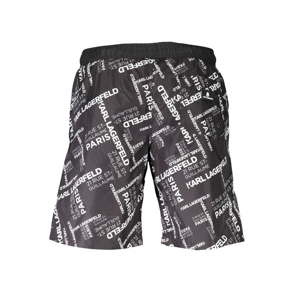 Nero Polyester Men Swimwear Boxer - ventzia