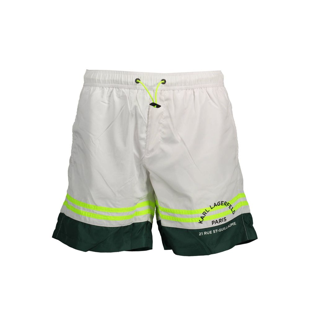 Bianco Polyester Men's Swim Boxer - ventzia