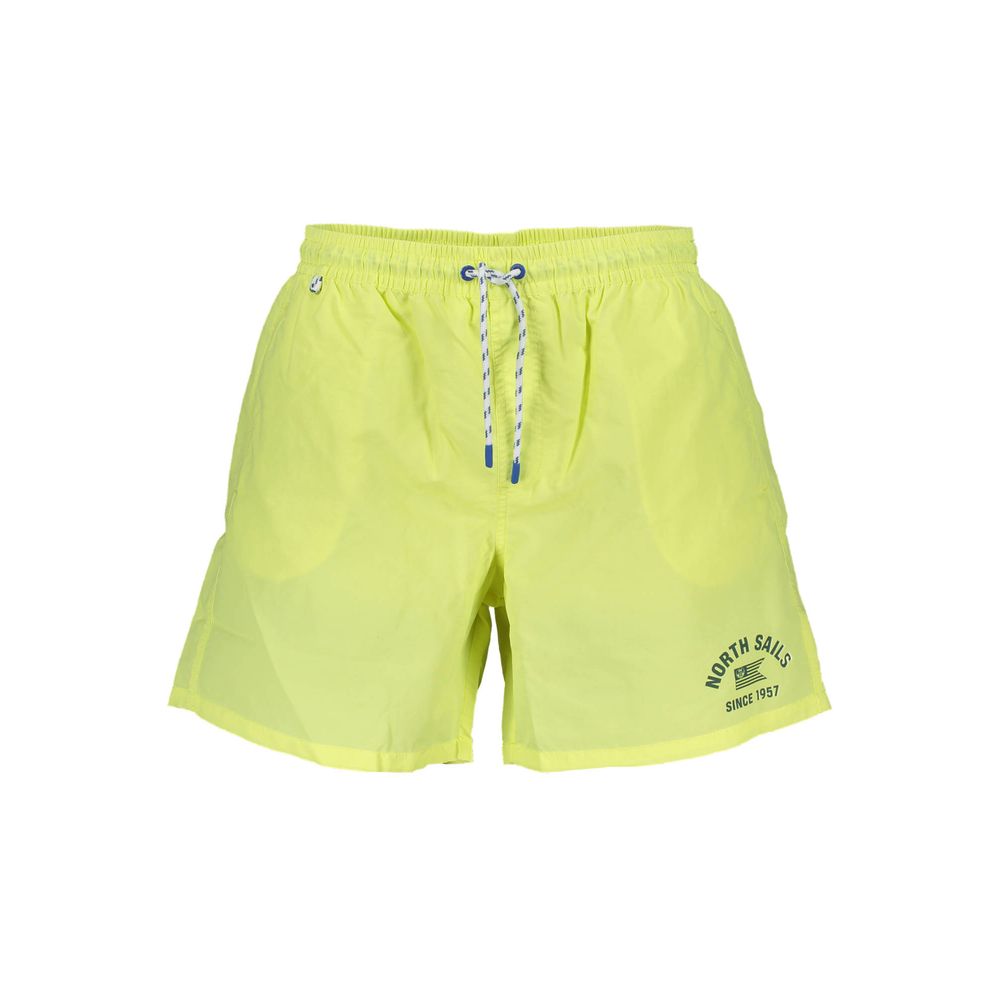 Yellow Polyester Men's Swim Short - ventzia