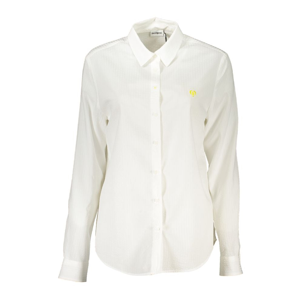 White Viscose Women Shirt - ventzia